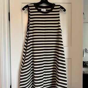 Lou & Grey Black and White Striped Mini Dress